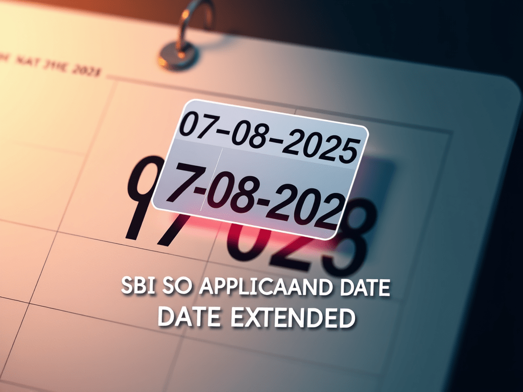 SBI స్పెషలిస్ట్ ఆఫీసర్ అప్లికేషన్ గడువు 07-08-2025 కి పొడిగించారు.