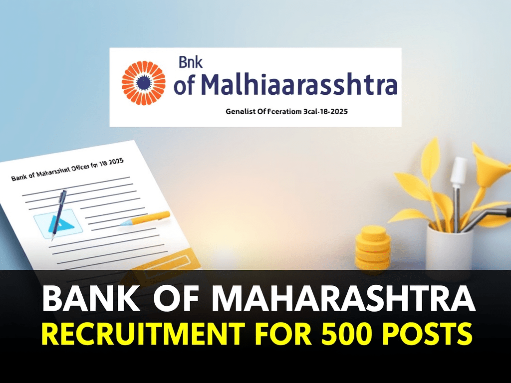 బ్యాంక్ ఆఫ్ మహారాష్ట్ర 500 జనరలిస్ట్ ఆఫీసర్స్ పోస్టులకు రిక్రూట్‌మెంట్ నోటిఫికేషన్ 2025 విడుదల&nbsp;చేసింది