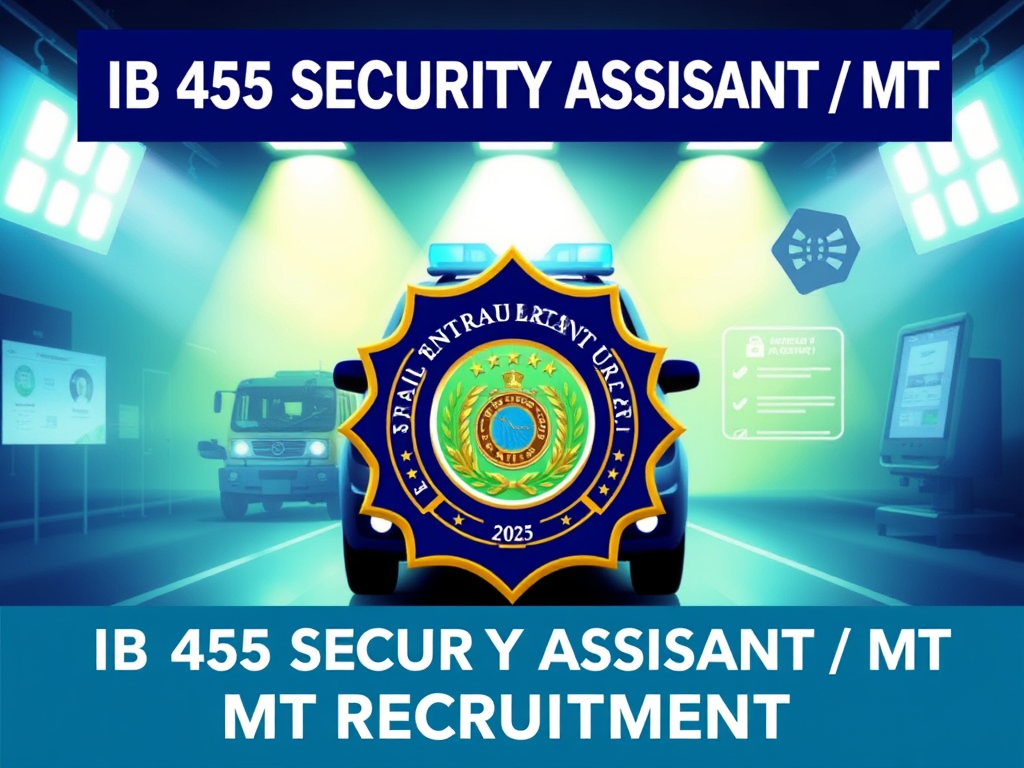 455 IB సెక్యూరిటీ అసిస్టెంట్ /మోటార్ ట్రాన్స్‌పోర్ట్ ఉద్యోగాలకు రిక్రూట్‌మెంట్ నోటిఫికేషన్ 2025 విడుదల&nbsp;అయింది.