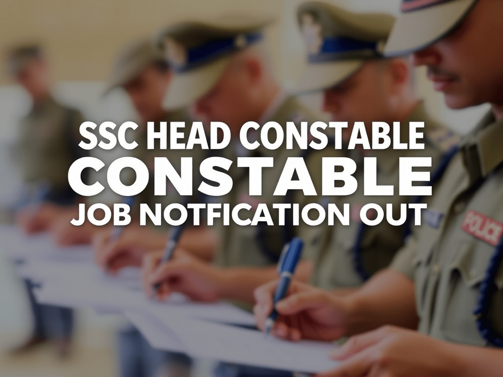 509 హెడ్ కానిస్టేబుల్ ఉద్యోగాలకు SSC రిక్రూట్మెంట్ నోటిఫికేషన్, 2025 విడుదల చేసింది.